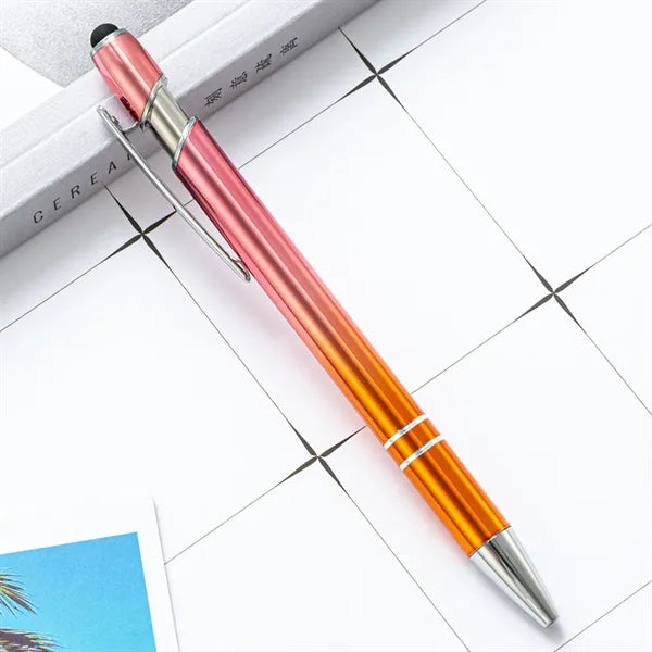2 in 1 Gradient Metal Stylus Ballpoint Pen