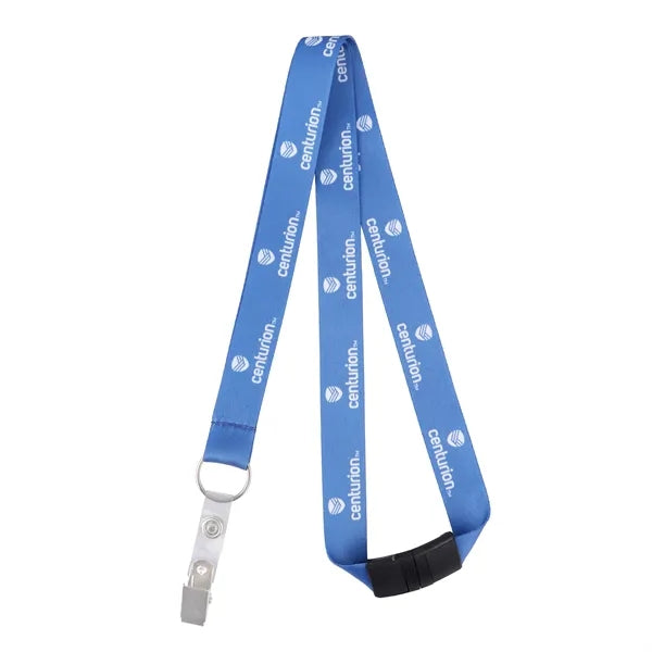 3/4" Polyester Breakaway Lanyard W/ Bulldog Clip & Ring