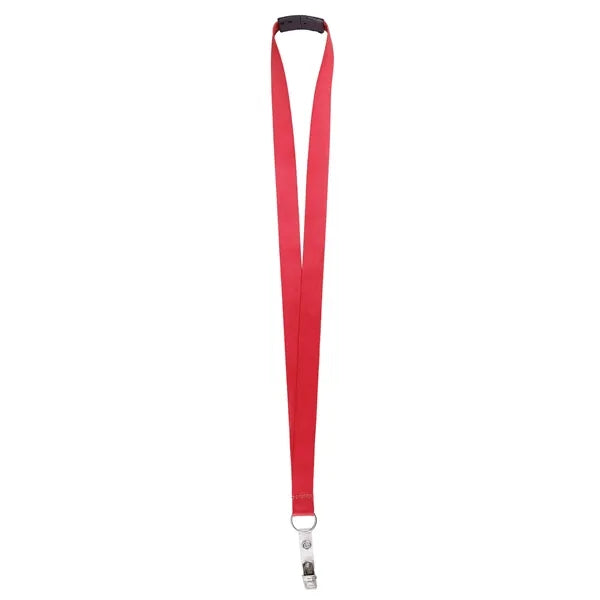 3/4" Polyester Breakaway Lanyard W/ Bulldog Clip & Ring