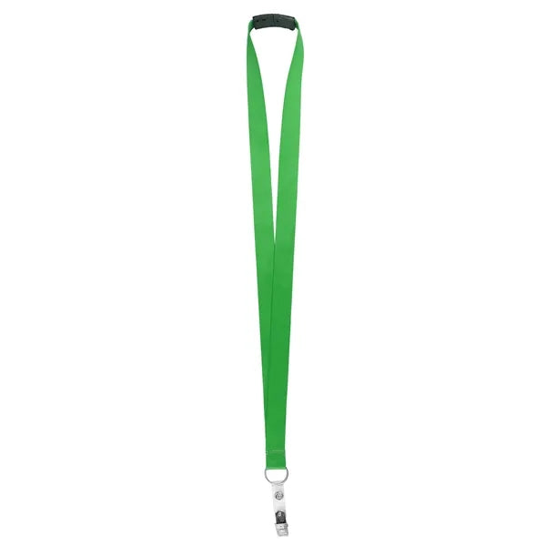 3/4" Polyester Breakaway Lanyard W/ Bulldog Clip & Ring