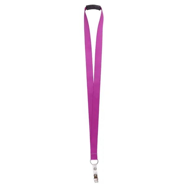 3/4" Polyester Breakaway Lanyard W/ Bulldog Clip & Ring