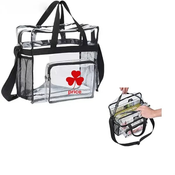 Clear Plastic Bag with Handle - Transparent Zipper Tote