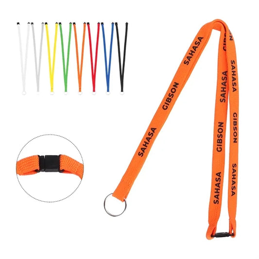 0.4" Silkscreen Polyester Lanyard w/ Breakaway & Split Ring