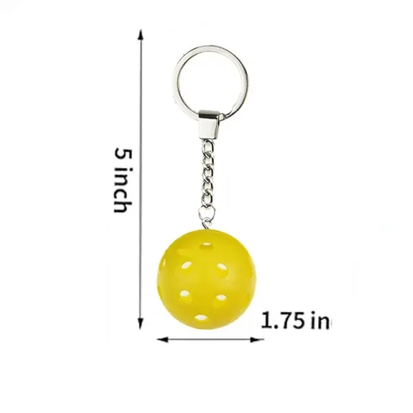 Pickleball Keychain with Perforated Design