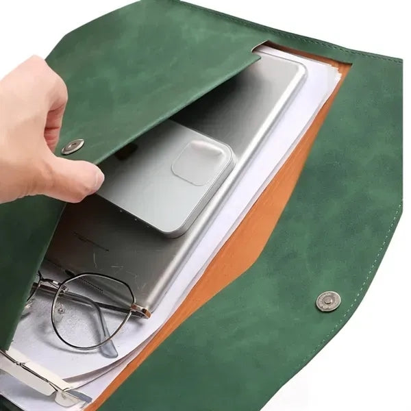 High Capacity Faux Leather Briefcase - Stylish Bag