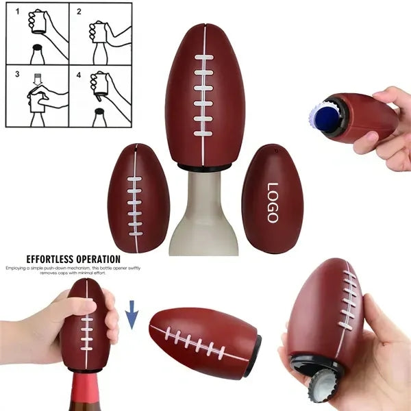 Football Shaped Bottle Opener - Automatic Press Down Design