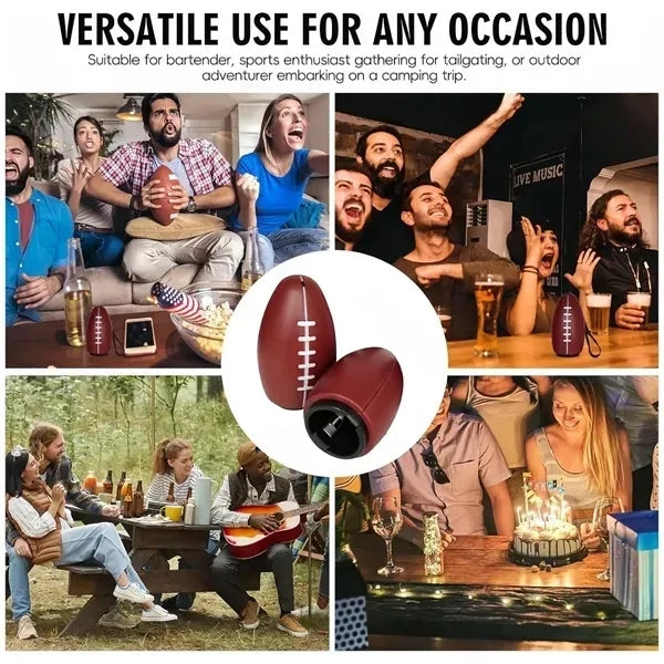 Football Shaped Bottle Opener - Automatic Press Down Design