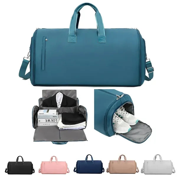 Nylon Travel Duffel With Independent Shoe Compartment Bag