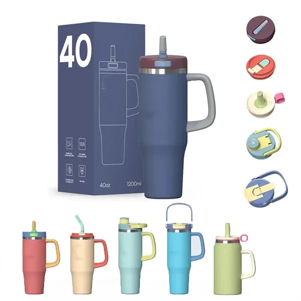 40oz 304 Stainless Steel Tumbler Mug Hot Cold with Handle