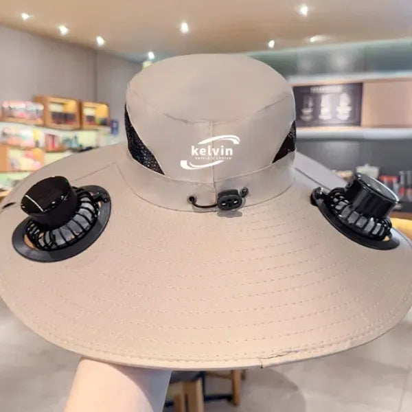 Wide Brim Solar Fans Outdoor Fishing Hat