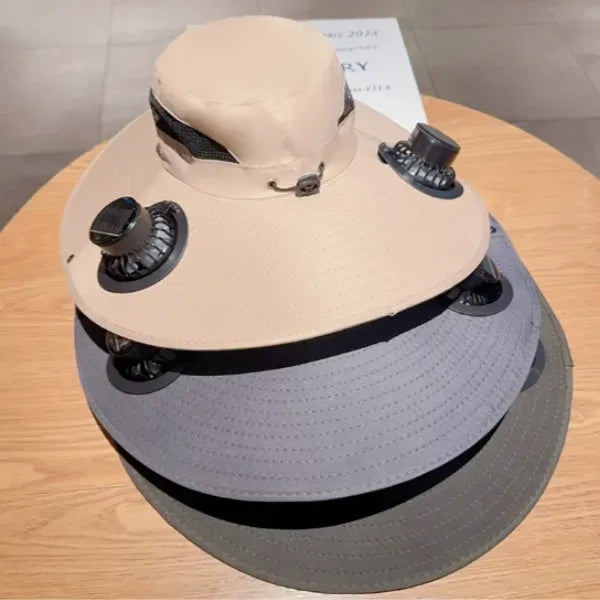 Wide Brim Solar Fans Outdoor Fishing Hat