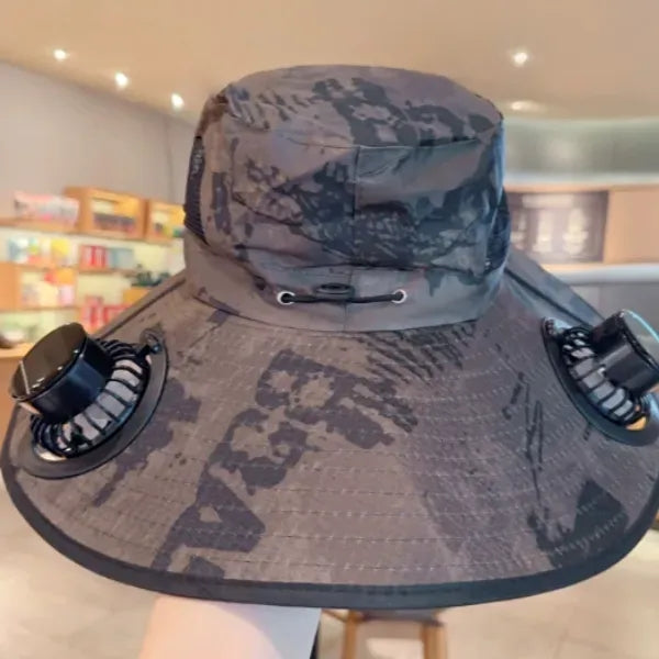 Wide Brim Solar Fans Outdoor Fishing Hat