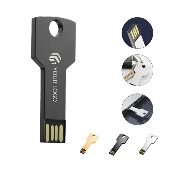 Portable key-shaped metal USB flash drive