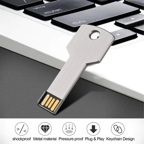 Portable key-shaped metal USB flash drive