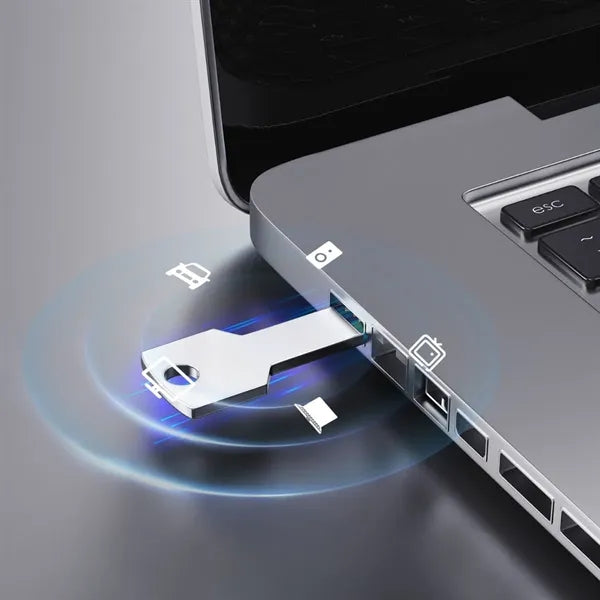 Portable key-shaped metal USB flash drive