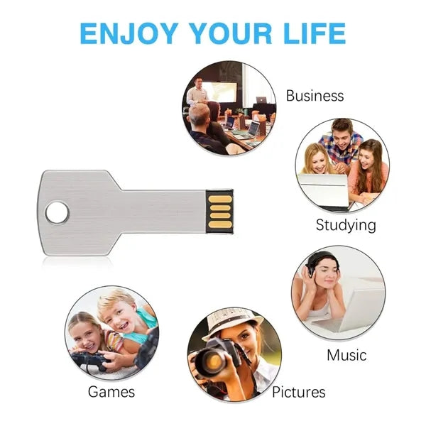Portable key-shaped metal USB flash drive