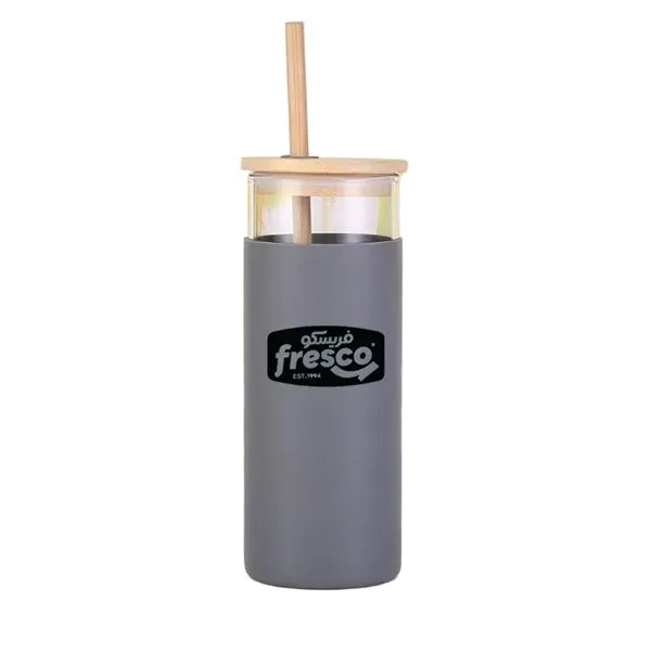 Stirling 17 oz Glass Tumbler with Silicone Sleeve & Straw