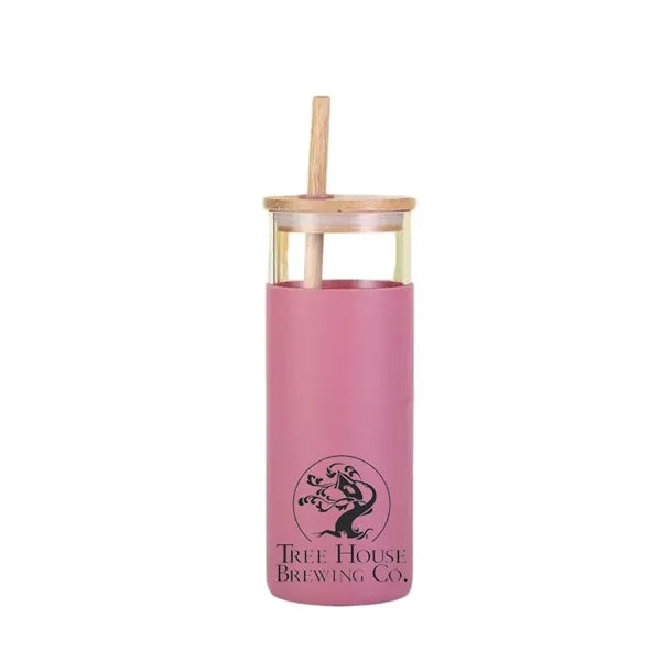 Stirling 17 oz Glass Tumbler with Silicone Sleeve & Straw