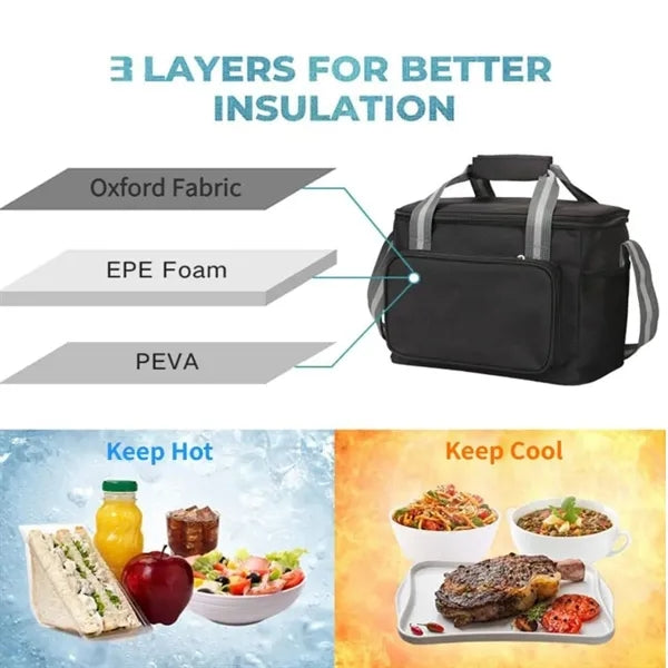 15L Leakproof Thickened Insulated Cooler Lunch Bag