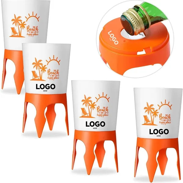 Drink Cup Holder Stand Coasters w/Bottle Opener