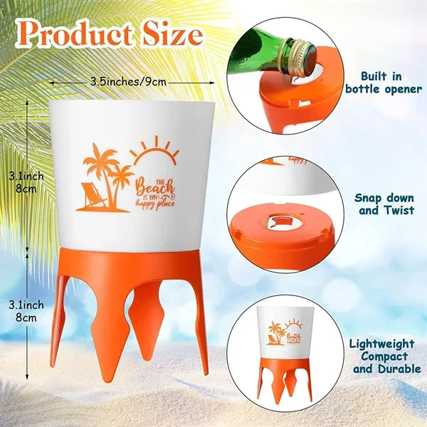 Drink Cup Holder Stand Coasters w/Bottle Opener