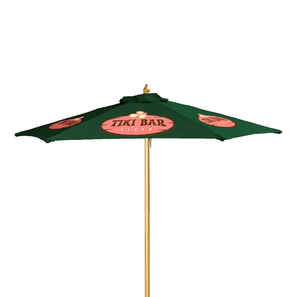 7' Wood Market Umbrella Kit (6 Imprints)