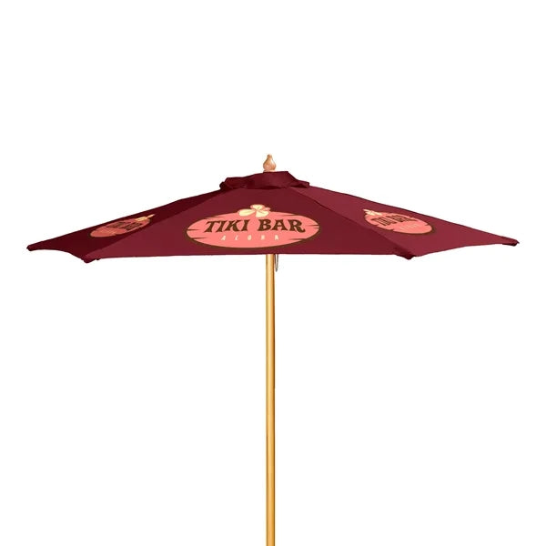 7' Wood Market Umbrella Kit (6 Imprints)