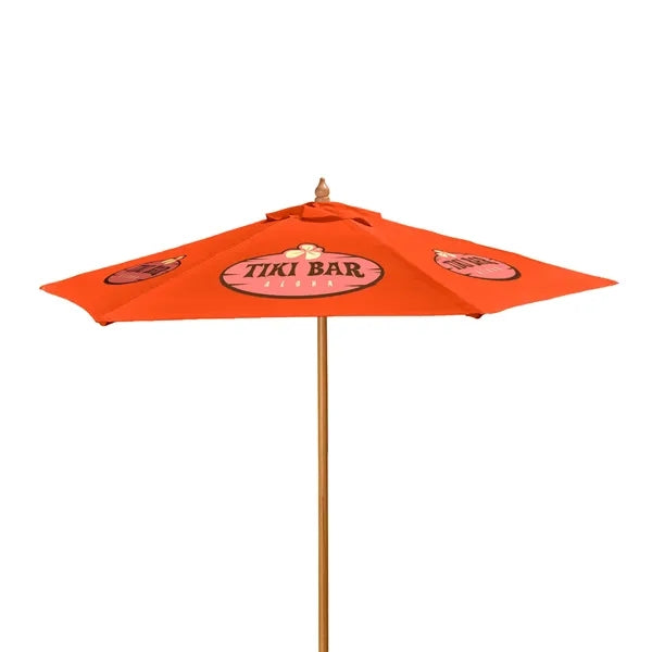 7' Wood Market Umbrella Kit (6 Imprints)