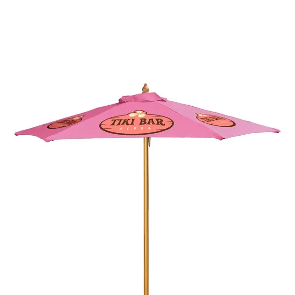 7' Wood Market Umbrella Kit (6 Imprints)