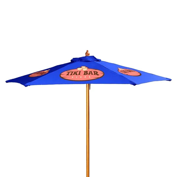 7' Wood Market Umbrella Kit (6 Imprints)