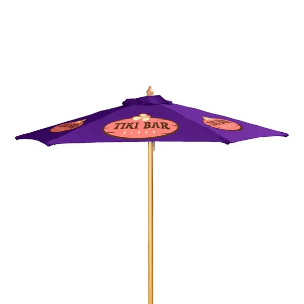7' Wood Market Umbrella Kit (6 Imprints)