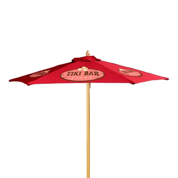 7' Wood Market Umbrella Kit (6 Imprints)