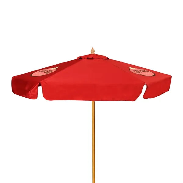 7' Wood Market Umbrella Kit with Valance (3 Imprints)