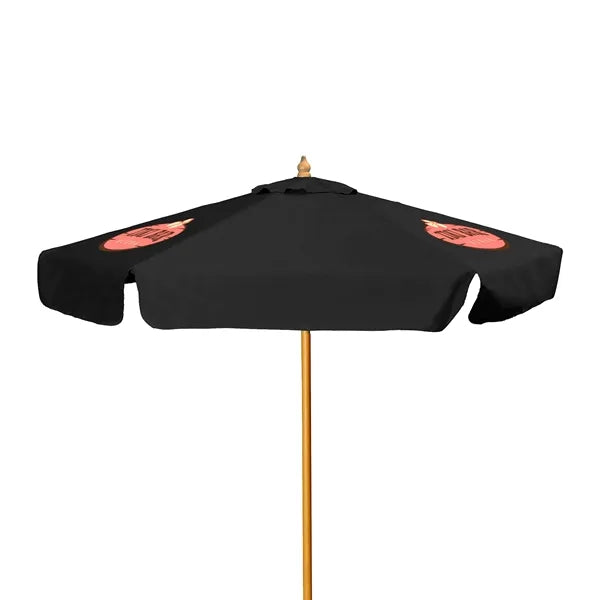 7' Wood Market Umbrella Kit with Valance (3 Imprints)