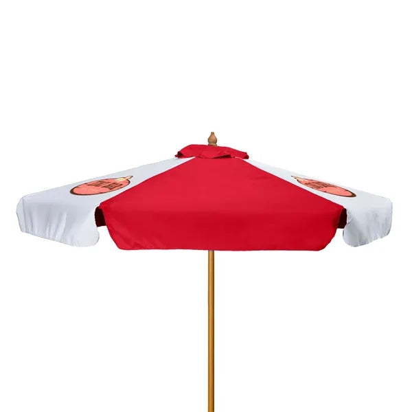 7' Wood Market Umbrella Kit with Valance (3 Imprints)