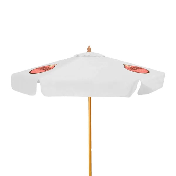 7' Wood Market Umbrella Kit with Valance (3 Imprints)