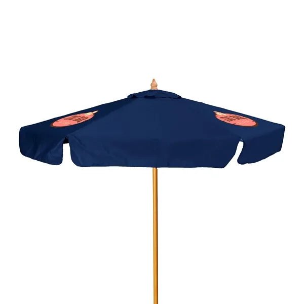 7' Wood Market Umbrella Kit with Valance (3 Imprints)