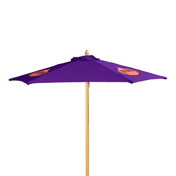 7' Wood Market Umbrella Kit (3 Imprints)