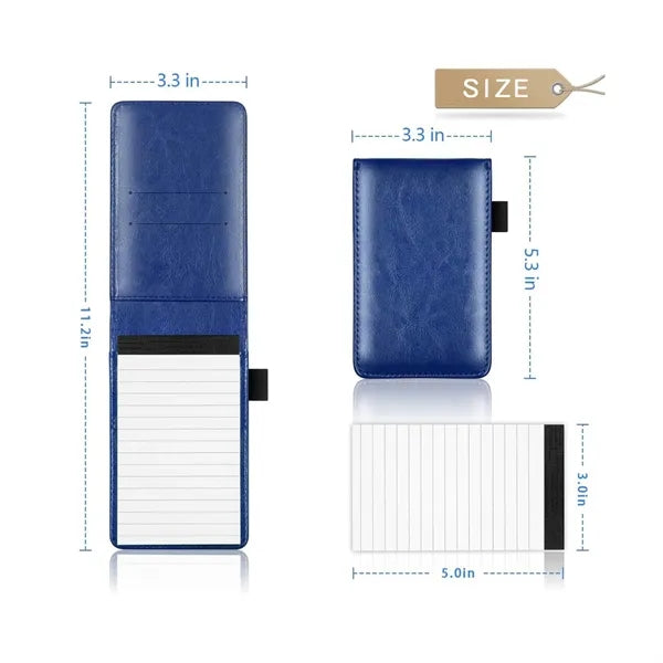 A7 Leather Pocket Notepad Notebook with Pen
