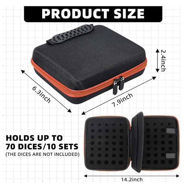 Dice Case with Detachable Sponge and Tray