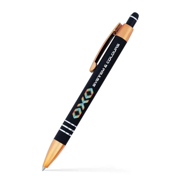 Penny Stylus Satin Soft Touch Click Metal Pen - Copper Accen