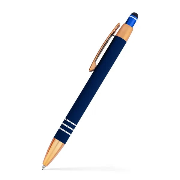 Penny Stylus Satin Soft Touch Click Metal Pen - Copper Accen
