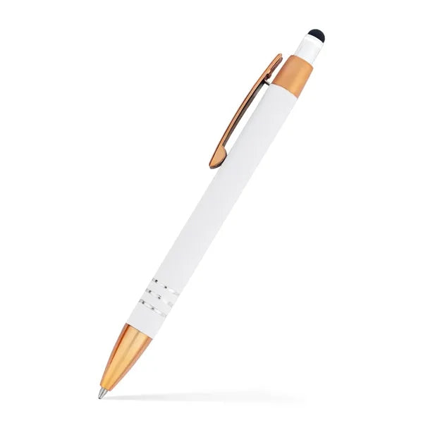 Penny Stylus Satin Soft Touch Click Metal Pen - Copper Accen