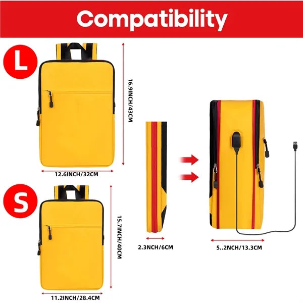 Expandable Waterproof USB Port Laptop Backpack