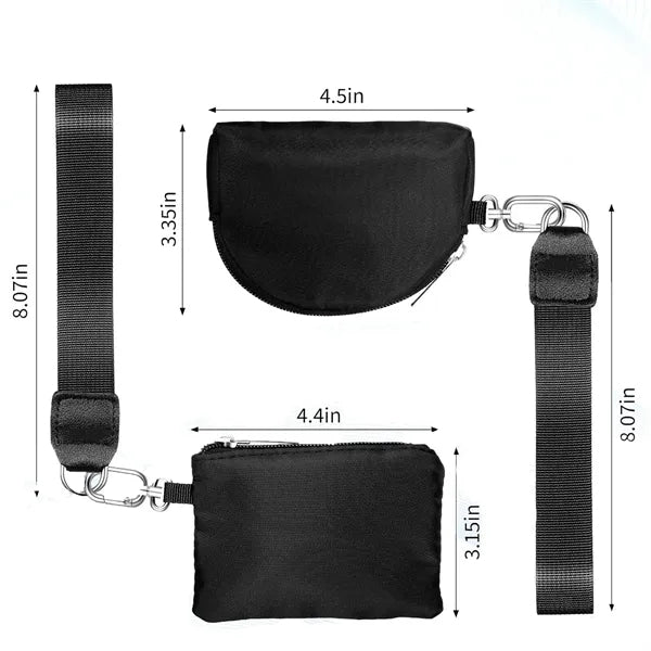 Portable Dual Pouch Wristlet Coin Pocket Keychain