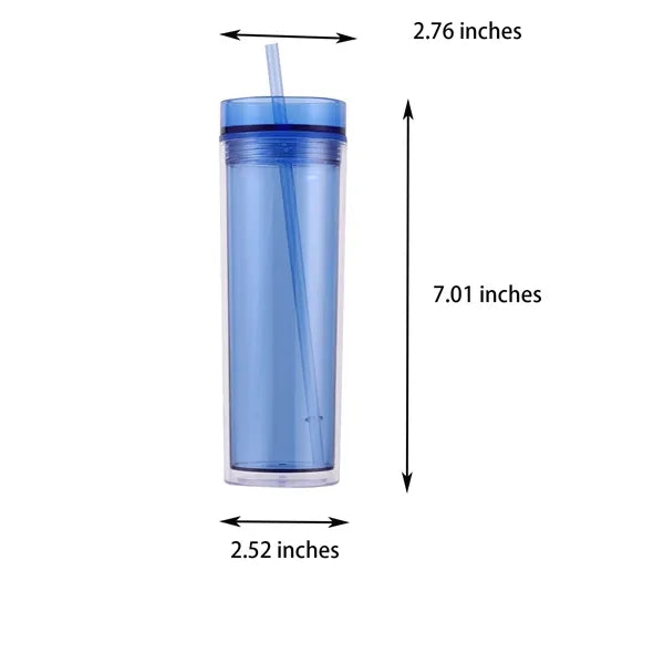15 Oz Insulated Double Wall Plastic Tumbler with Lids and St