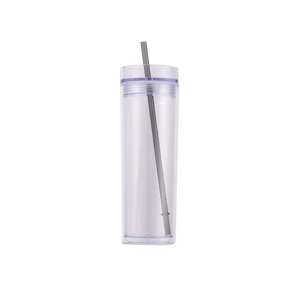 15 Oz Insulated Double Wall Plastic Tumbler with Lids and St