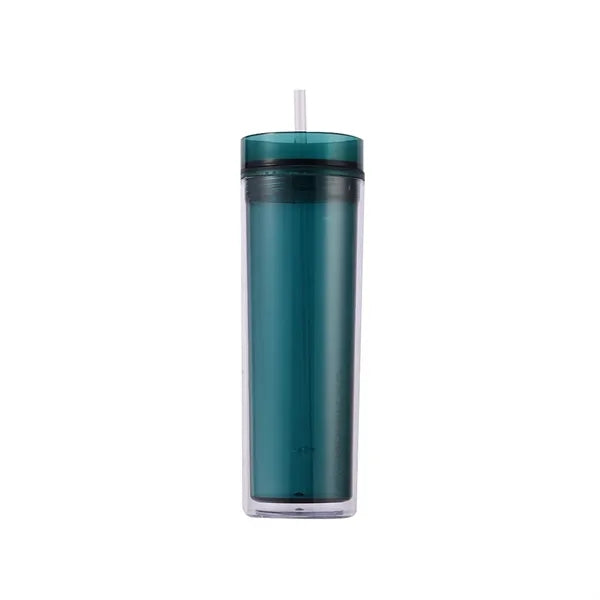 15 Oz Insulated Double Wall Plastic Tumbler with Lids and St