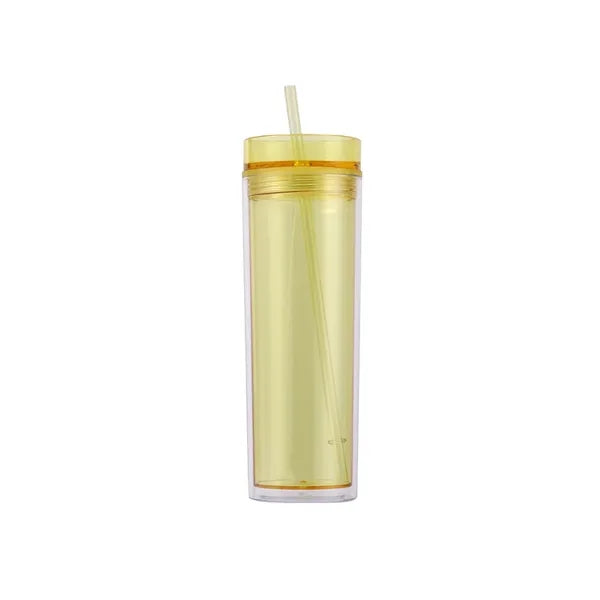 15 Oz Insulated Double Wall Plastic Tumbler with Lids and St