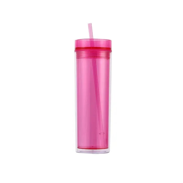 15 Oz Insulated Double Wall Plastic Tumbler with Lids and St
